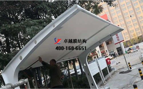 鄭州商都路膜結構車棚/頂棚工程動態(tài)