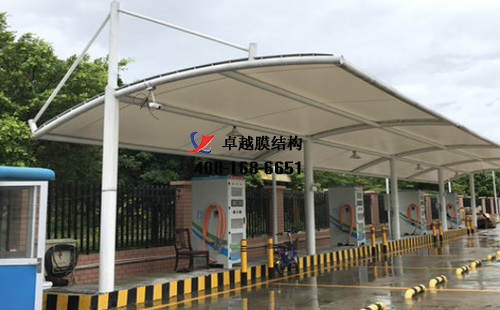 伊川膜結(jié)構(gòu)充電站樁車棚【伊川電力集團總公司等】工程設計施工案例