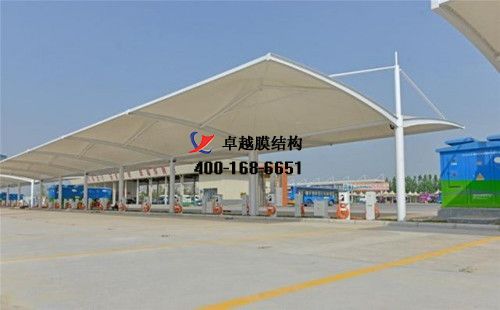 ?？h膜結(jié)構(gòu)充電站樁停車棚/雨棚【?？h漢生食品有限責任公司等】工程設計施工案例