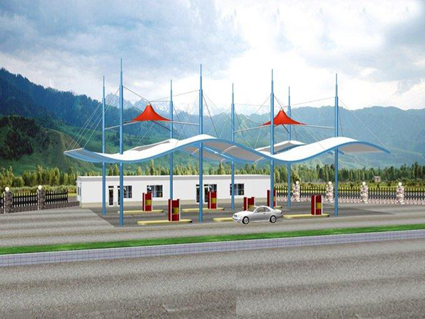 北京膜結構加油站雨棚/張拉膜罩棚【生產(chǎn)廠家】