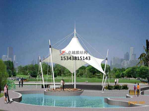 新鄉(xiāng)商業(yè)廣場<font color='red'>張拉膜結構</font>景觀棚/雨棚設計搭建