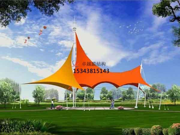 濮陽商業(yè)廣場<font color='red'>張拉膜結構</font>景觀棚/雨棚設計搭建